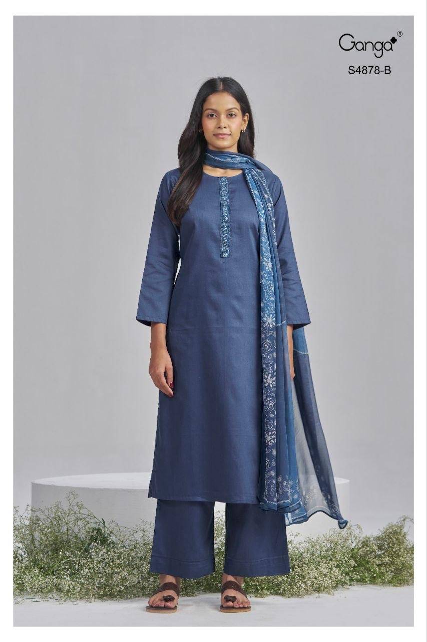 GAMINI 4878 By GANGA FASHION Stylish Beautiful Colourful PREMIUM PURE BEMBERG Dresses At Wholesale Price